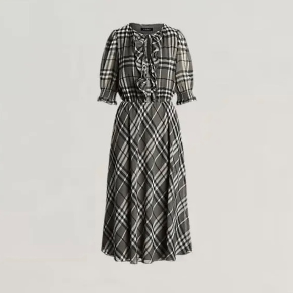 LAUREN Ralph Lauren Green plaited dress SZ 12 - Picture 6 of 7